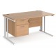 Maestro Cable Managed 800mm Desk with Two Drawer Pedestal